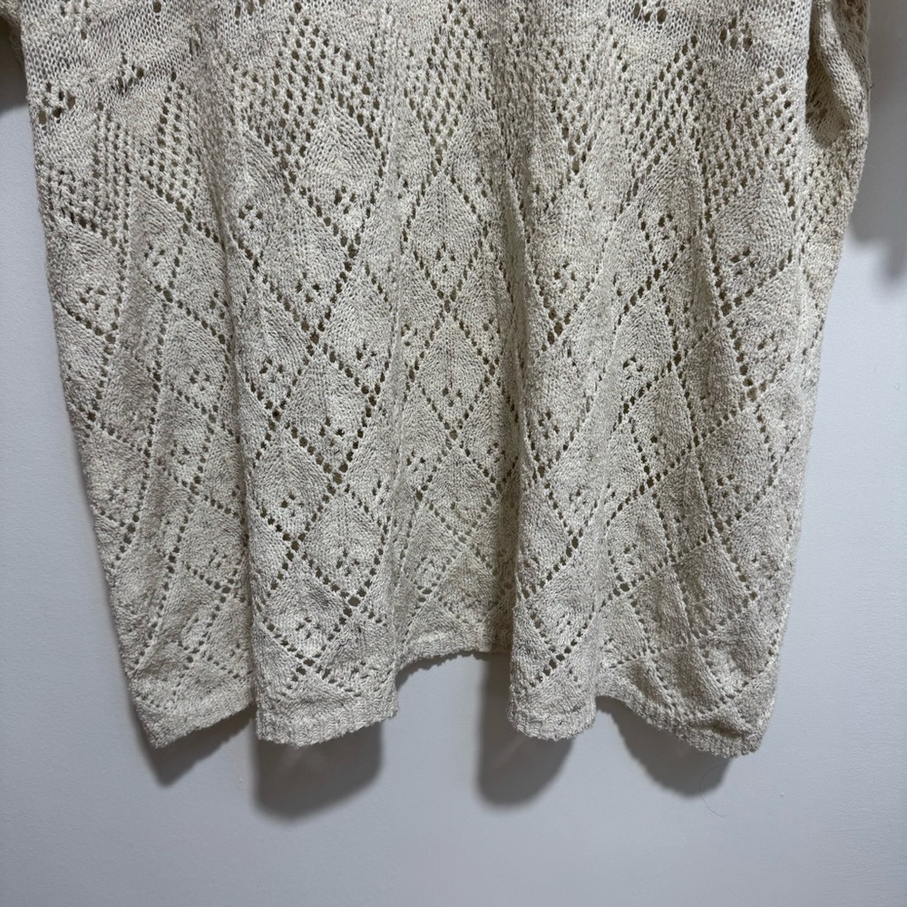 Knitted & Knotted Anthropologie Floral Embroidery Oversized Luana Poncho Sweater - Picture 8 of 14